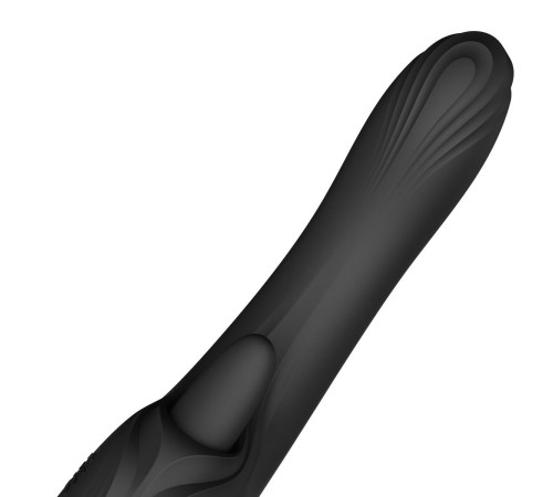 Черный вибростимулятор-кролик с функцией нагрева Ares - 24,6 см.