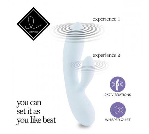 Нежно-голубой вибратор-кролик Lea Rabbit Vibrator - 20,2 см.