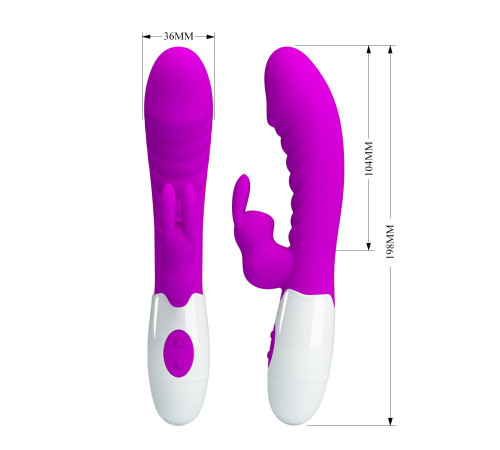 Лиловый вибратор-кролик Naughty Bunny - 19,8 см.