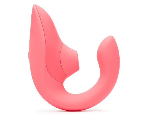Заказать Розовый вибромассажер для двойной стимуляции Womanizer Blend