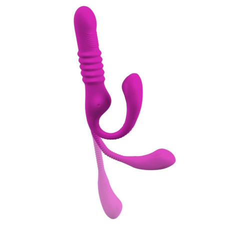 Лиловый вибратор 3 Function Vibrator с функцией фрикций и постукиванием
