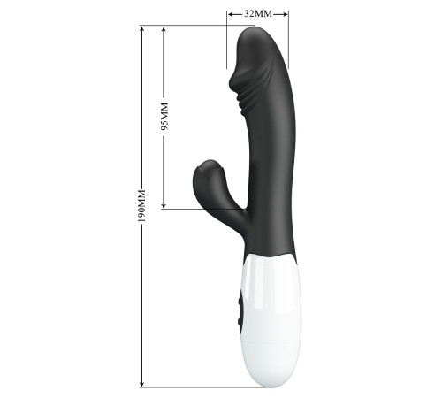 Черный вибратор-кролик Snappy - 19 см.