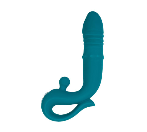 Зеленый вибратор с функцией Up Down и стимулирующим кольцом Mija - 19 см.