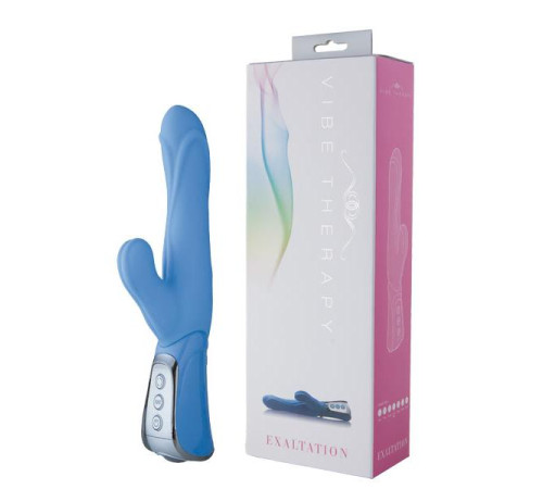 Голубой вибромассажёр VIBE THERAPY EXALTATION - 23 см.