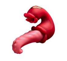 Красный вибратор-язык с вакуумной стимуляцией клитора