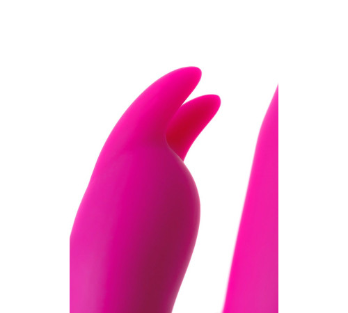 Розовый вибратор с клиторальным стимулятором и гибкой головкой LOLY - 21,6 см.