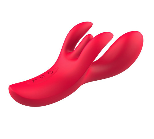 Красный вибратор-кролик с 4 моторами Shakira