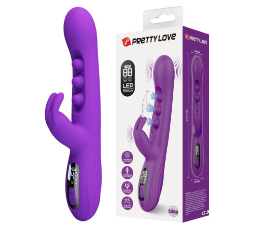 Фиолетовый вибростимулятор-кролик с шариками для точки G Sabien - 24 см.