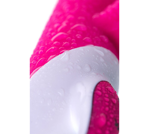 Розовый вибратор с клиторальным стимулятором ELLY с подогревом - 21,5 см.