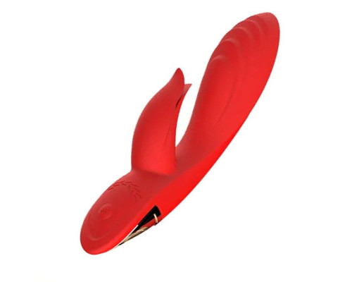 Заказать Красный вибратор-кролик 5’’ Silicone Kissing - 20,2 см.