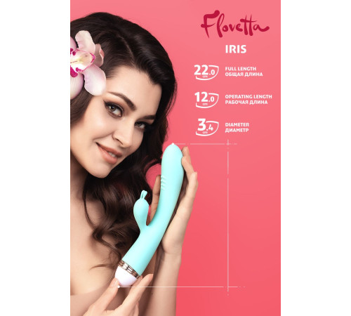 Мятный вибратор-кролик Iris - 22 см.