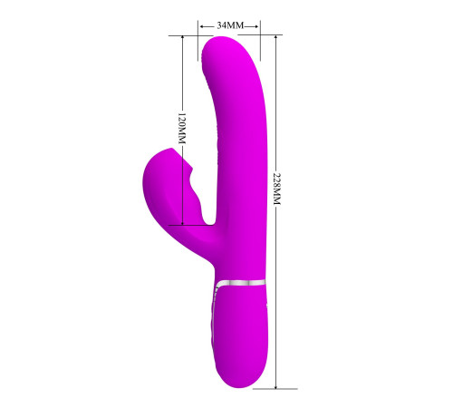 Лиловый вибратор-кролик с пульсацией Perdita - 22,8 см.