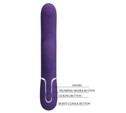 Сливовый вибратор-кролик с пульсацией Gigi - 22,8 см.