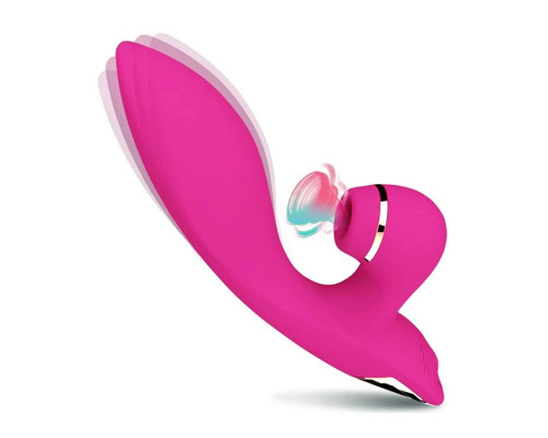 Заказать Розовый вибратор-кролик с вакуумной стимуляцией 5’’ Silicone Suction Kiss - 20,3 см.