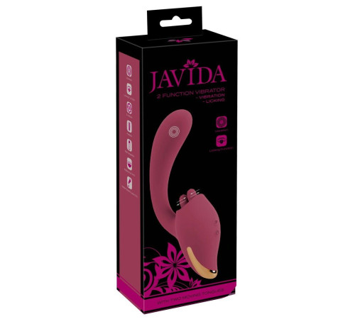 Малиновый вибратор с подвижными язычками 2 Function Vibrator - 20,6 см.