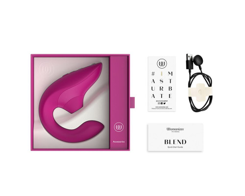 Заказать Малиновый вибромассажер для двойной стимуляции Womanizer Blend Заказать Малиновый вибромассажер для двойной стимуляции Womanizer Blend