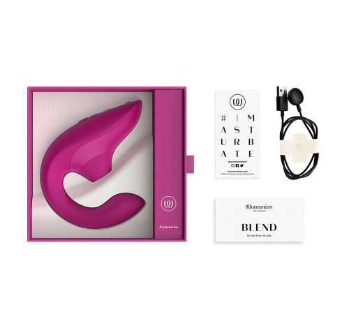 Малиновый вибромассажер для двойной стимуляции Womanizer Blend Малиновый вибромассажер для двойной стимуляции Womanizer Blend