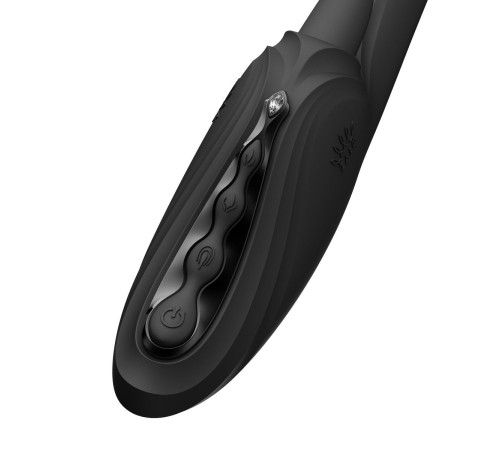 Черный вибростимулятор-кролик с функцией нагрева Ares - 24,6 см.