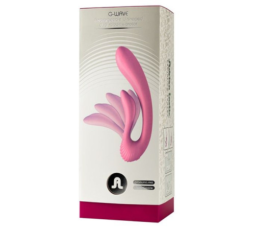 Розовый вибромассажёр G-wave с гибким клиторальным отростком - 18 см.