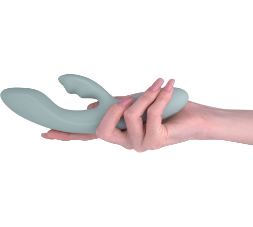 Серый вибратор-кролик Chika с функцией нагрева - 18,8 см.