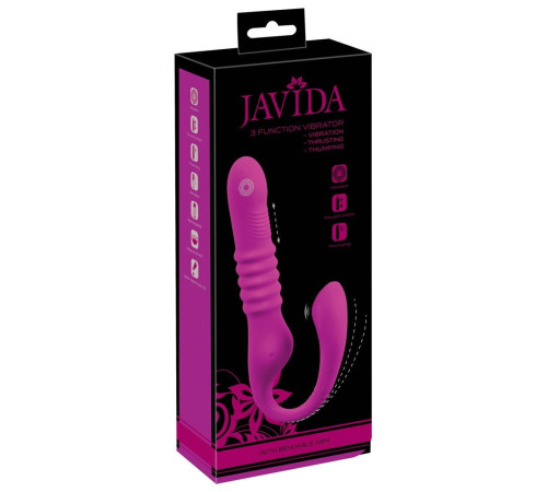 Лиловый вибратор 3 Function Vibrator с функцией фрикций и постукиванием