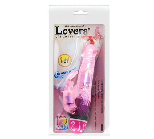 Розовый вибратор-кролик Lovers - 17,5 см.