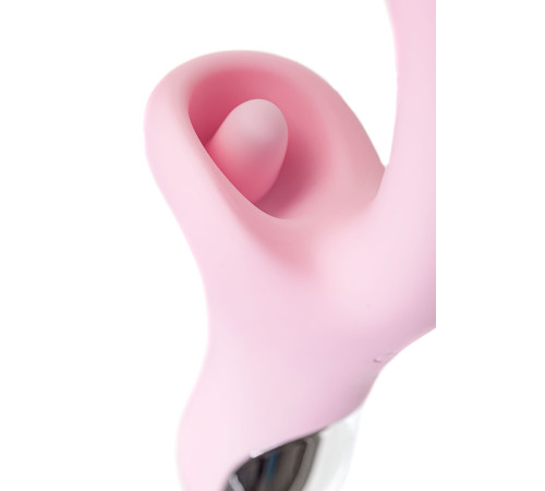 Розовый вибратор-кролик с ласкающим язычком Orali - 22 см.