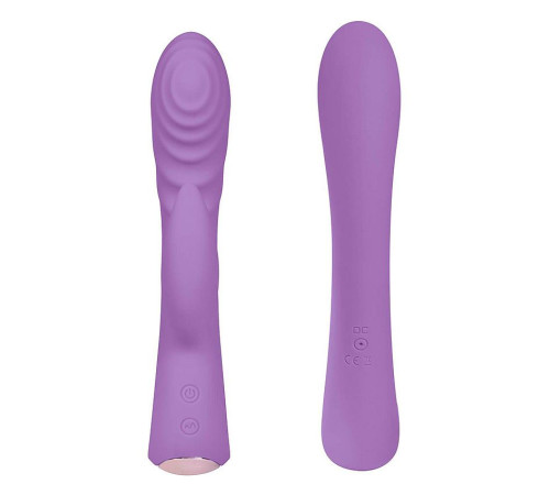 Фиолетовый вибромассажер-кролик 5  Silicone Ripple Passion - 19,1 см.