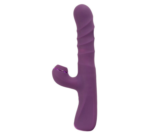 Фиолетовый вибратор-кролик с функцией постукивания и фрикциями 3 Function Rabbit Vibrator - 23,7 см.