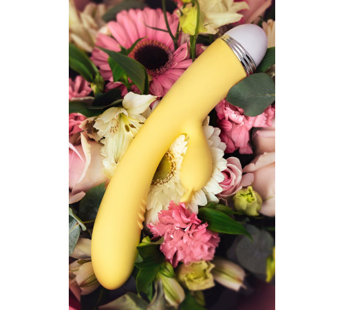 Желтый вибратор-кролик Aster - 22 см.