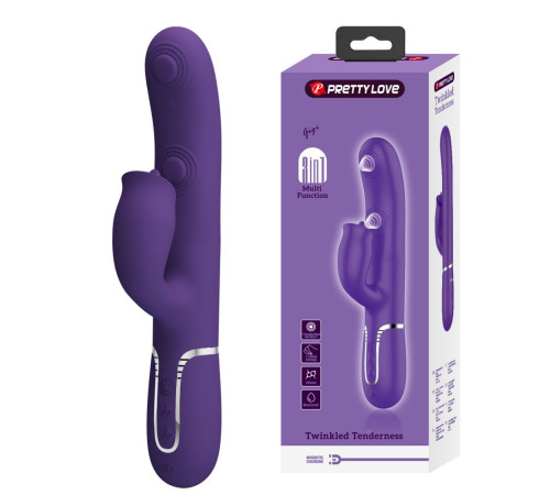 Сливовый вибратор-кролик с пульсацией Gigi - 22,8 см.