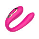 Розовый U-образный вибратор с вращающейся вагинальной частью