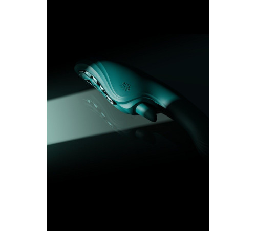 Зеленый вибростимулятор-кролик с функцией нагрева Ares - 24,6 см.