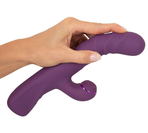 Фиолетовый вибратор-кролик с функцией постукивания и фрикциями 3 Function Rabbit Vibrator - 23,7 см.