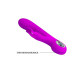 Заказать Лиловый вибромассажер с клиторальным отростком Hot Rabbit - 19 см.
