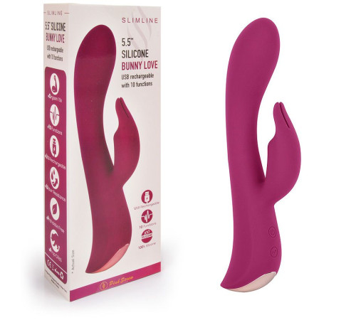 Бордовый вибромассажер-кролик 5 Silicone Bunny Love - 19,1 см. Бордовый вибромассажер-кролик 5 Silicone Bunny Love - 19,1 см.
