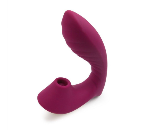 Сливовый L-образный вибромассажёр с вакуумной стимуляцией 3,5’’ Silicone Billow Suction Lover