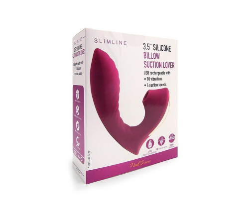 Ярко-розовый вибромассажер с вакуумной стимуляцией клитора