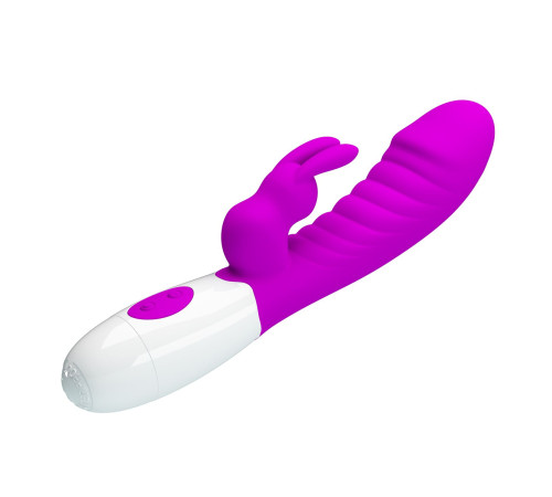 Лиловый вибратор-кролик Naughty Bunny - 19,8 см.