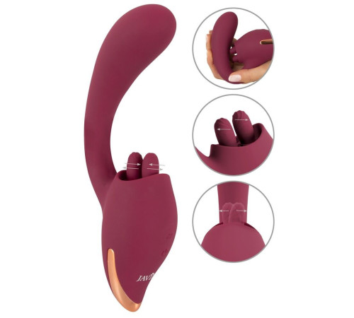 Малиновый вибратор с подвижными язычками 2 Function Vibrator - 20,6 см.