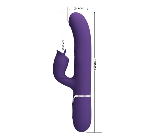 Сливовый вибратор-кролик с пульсацией Gigi - 22,8 см.