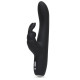 Заказать Черный вибратор с клиторальным отростком Greedy Girl Slimline Rabbit Vibrator - 22,8 см.