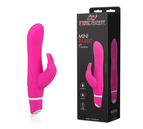 Розовый силиконовый вибратор со стимулятором клитора - 15 см.