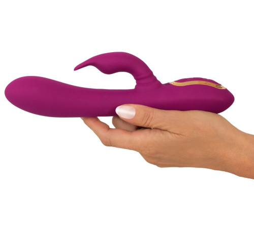 Фиолетовый вибратор 3 Function Vibrator с вращением бусин - 23 см.