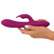 Фиолетовый вибратор 3 Function Vibrator с вращением бусин - 23 см.