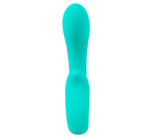 Бирюзовый вибратор NAIRA Dual Heads Vibrator - 17,5 см.