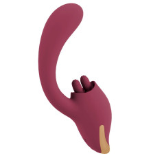 Малиновый вибратор с подвижными язычками 2 Function Vibrator - 20,6 см.