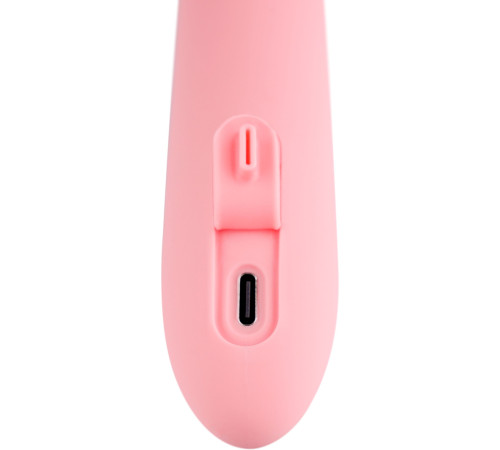 Розовый интерактивный вибратор-кролик Mora Neo с кольцом из бусин - 19,5 см.