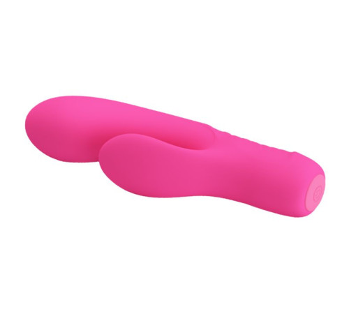 Розовый вибратор с клиторальным отростком Tim - 15,5 см.