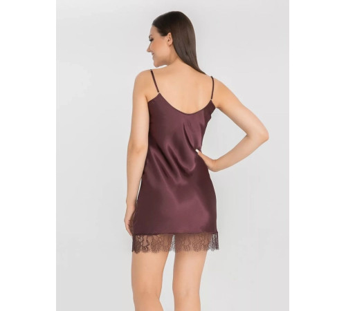 Короткая сорочка на узких бретелях из искусственного шелка